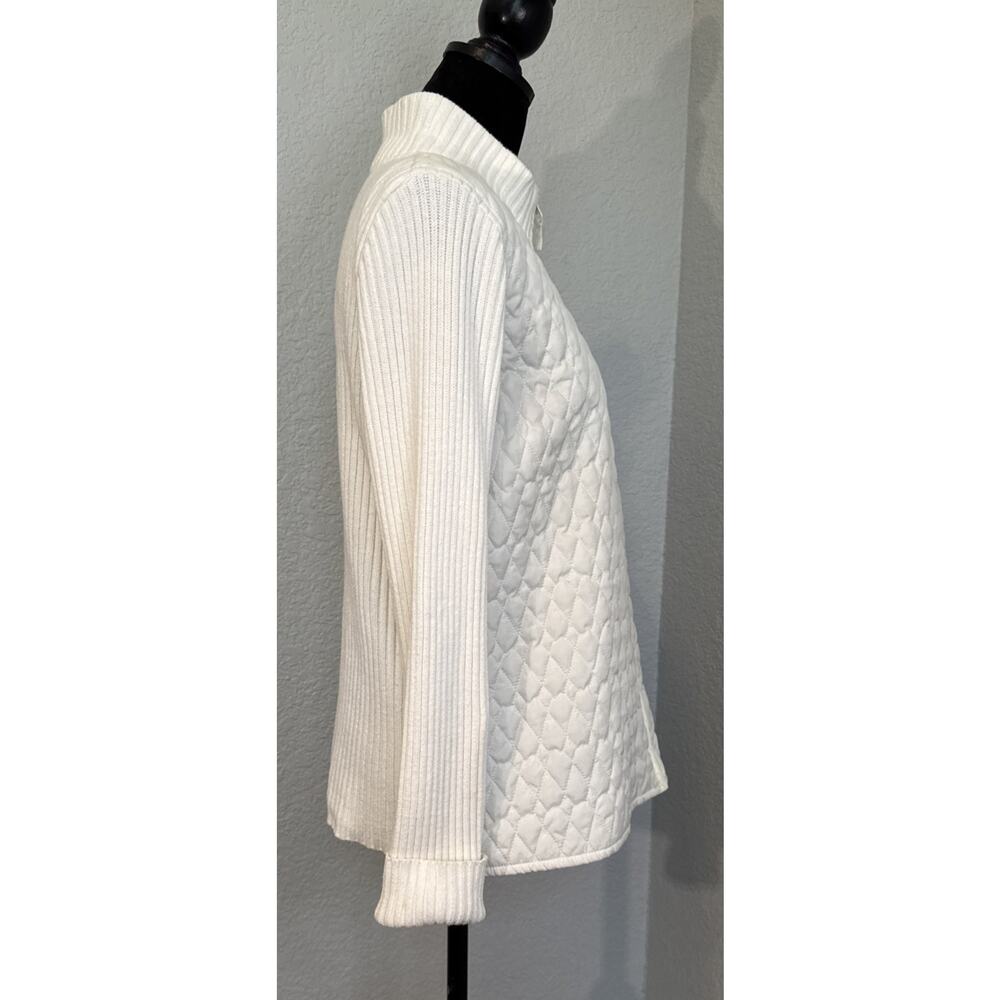 For Cynthia Women's Size XL Winter White Puffer Jacket Cardigan Long Sleeve - Picture 4 of 14